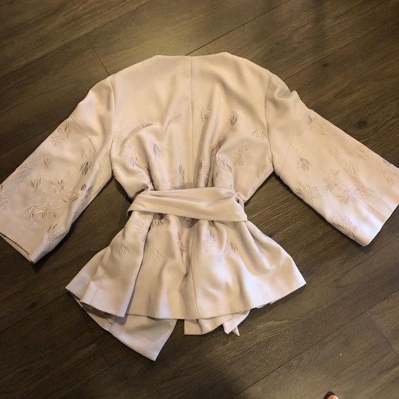 Kimono style Jacques Vert Embroidered lilac jacket - Picture 4 of 9